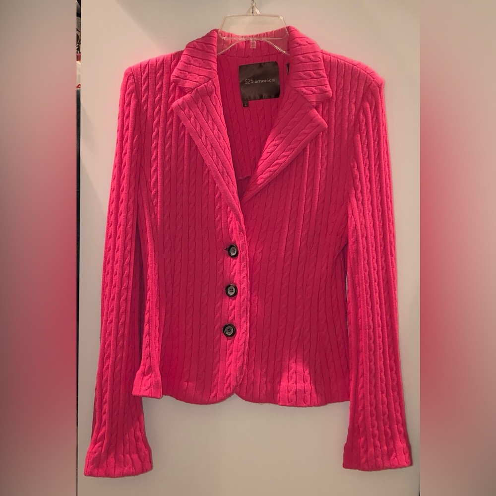 525 America Pink Blazer Structured Tailored